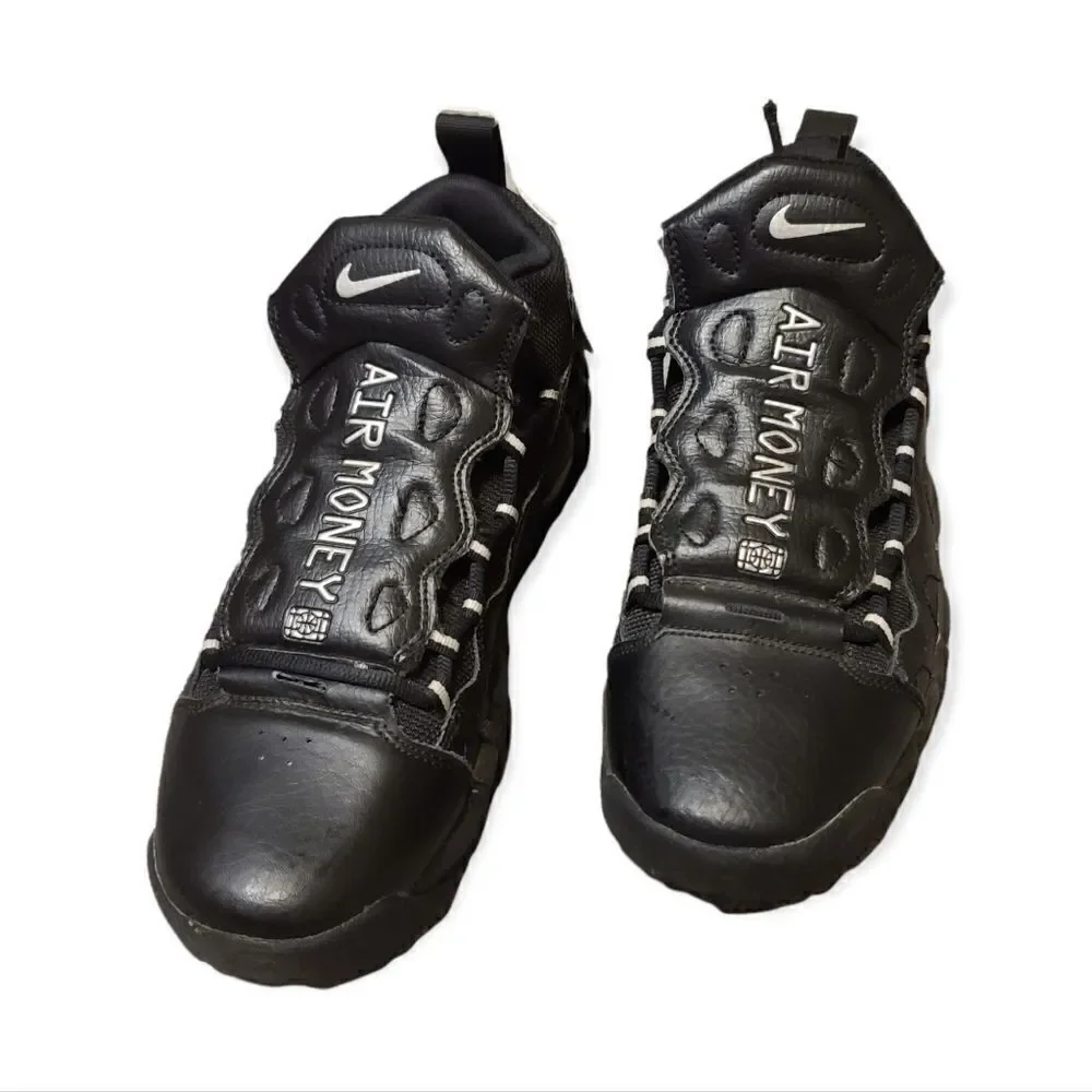 Nike Air More Money Black Sneakers 7 Youth Womens 8.5